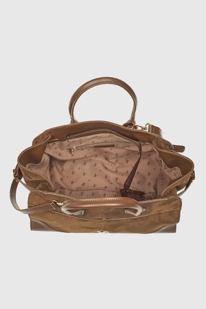 VERDE FASHION | Borsa tote in ecopelle e camoscio