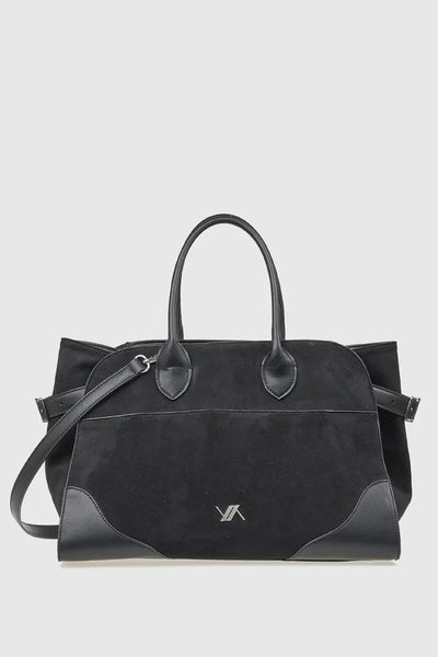 VERDE FASHION | Borsa tote in ecopelle e camoscio