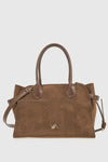 VERDE FASHION | Borsa tote in ecopelle e camoscio