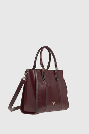 VERDE FASHION | Borsa a spalla in ecopelle verniciata