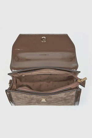 VERDE FASHION | Borsa a tracolla in ecopelle scamosciata