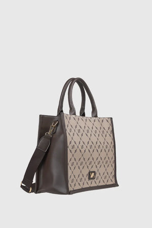 VERDE FASHION | Borsa tote con stampa geometrica logo