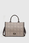 VERDE FASHION | Borsa tote con stampa geometrica logo