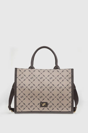 VERDE FASHION | Borsa tote con stampa geometrica logo