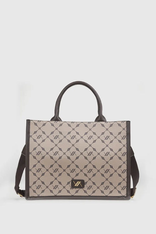 VERDE FASHION | Borsa tote con stampa geometrica logo