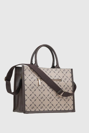 VERDE FASHION | Borsa tote con stampa geometrica logo