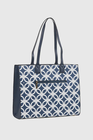 VERDE FASHION | Borsa shopper fantasia con logo