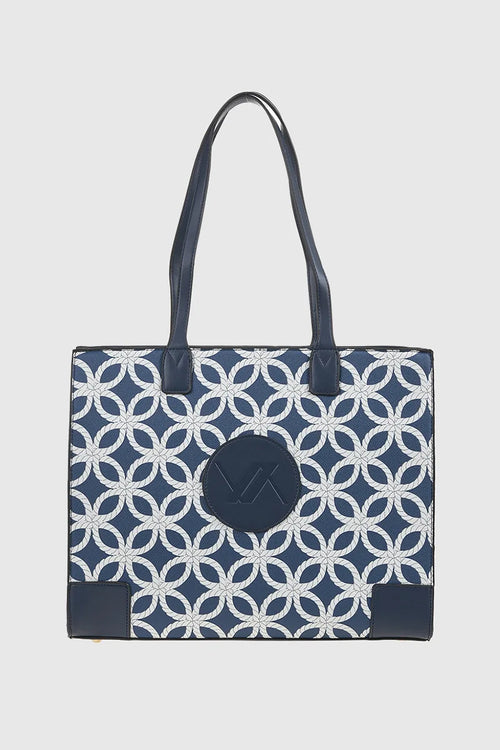 VERDE FASHION | Borsa shopper fantasia con logo