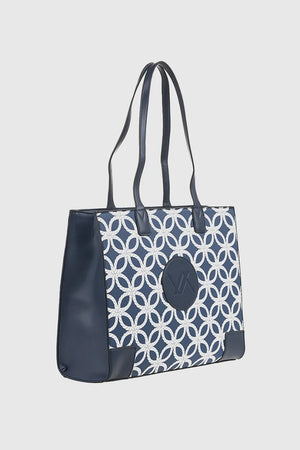 VERDE FASHION | Borsa shopper fantasia con logo