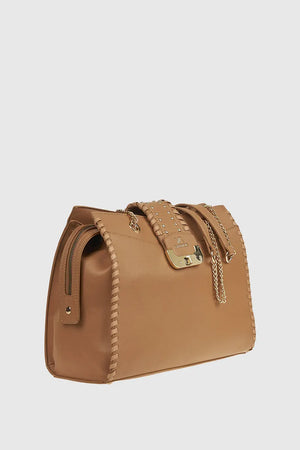 VERDE FASHION | Borsa a spalla con borchie