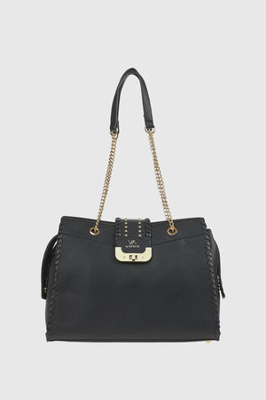 VERDE FASHION | Borsa a spalla con borchie