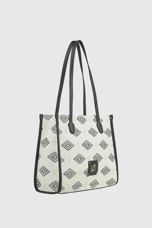 VERDE FASHION | Borsa shopper motivo geometrico