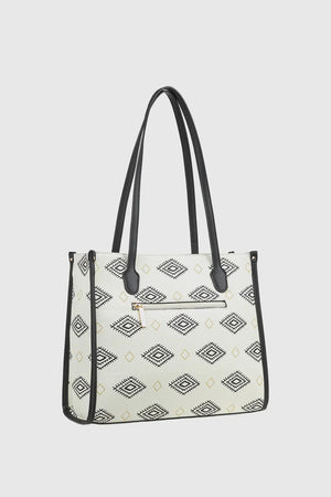 VERDE FASHION | Borsa shopper motivo geometrico