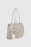 VERDE FASHION | Shopper in tessuto motivo rombi