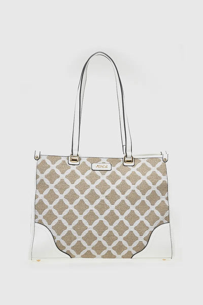 VERDE FASHION | Shopper in tessuto motivo rombi