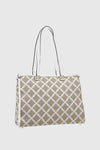 VERDE FASHION | Shopper in tessuto motivo rombi