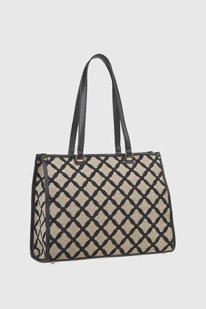 VERDE FASHION | Shopper in tessuto motivo rombi