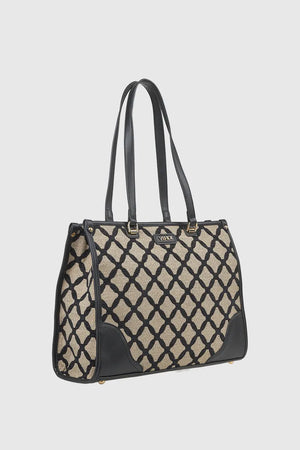VERDE FASHION | Shopper in tessuto motivo rombi