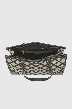 VERDE FASHION | Shopper in tessuto motivo rombi