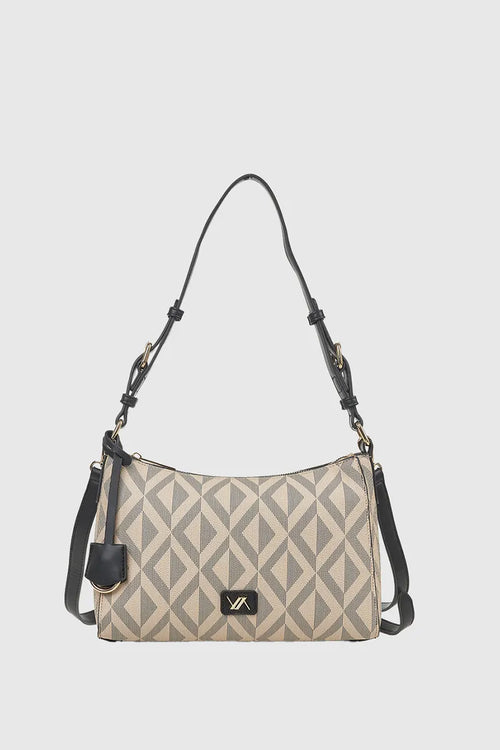 VERDE FASHION | Borsa a spalla motivo geometrico