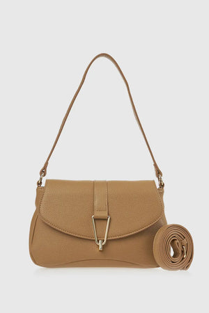 VERDE FASHION | Borsa a spalla con patta e tracolla