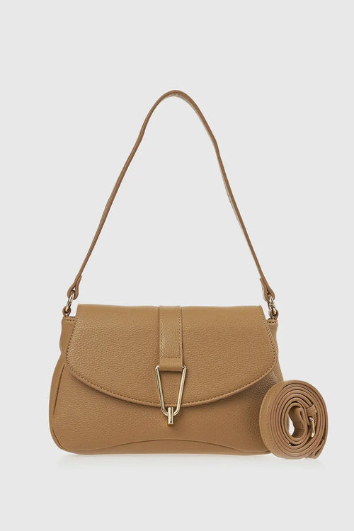 VERDE FASHION | Borsa a spalla con patta e tracolla