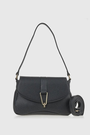 VERDE FASHION | Borsa a spalla con patta e tracolla