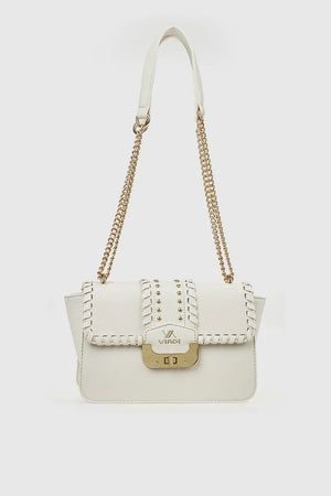 VERDE FASHION | Borsa in ecopelle con borchie