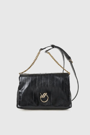VERDE FASHION | Borsa a tracolla ecopelle lucida