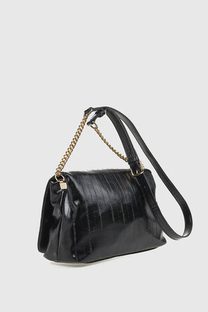 VERDE FASHION | Borsa a tracolla ecopelle lucida
