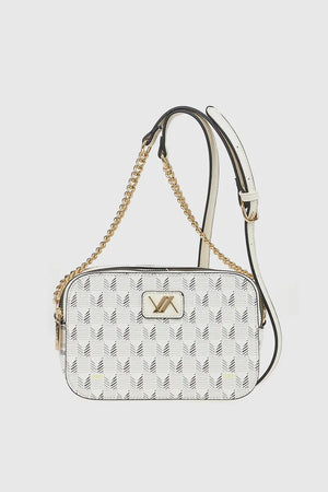 VERDE FASHION | Pochette doppia tasca motivo geometrico
