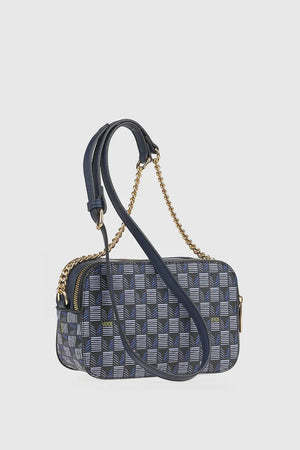 VERDE FASHION | Pochette doppia tasca motivo geometrico