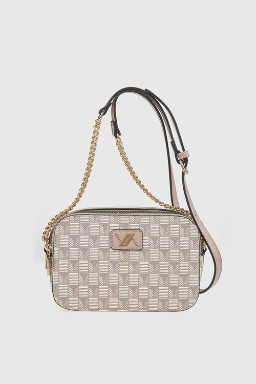 VERDE FASHION | Pochette doppia tasca motivo geometrico