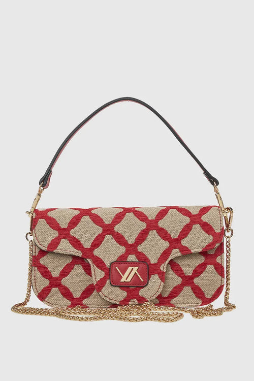 VERDE FASHION | Borsa con patta motivo rombi