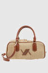 VERDE FASHION | Borsa baguette in rafia