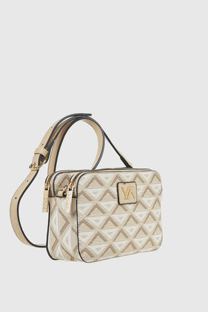 VERDE FASHION | Borsa a tracolla tre tasche motivo geometrico