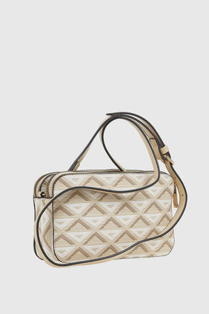 VERDE FASHION | Borsa a tracolla tre tasche motivo geometrico