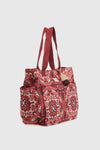 VERDE FASHION | Borsa mare in cotone fantasia maioliche