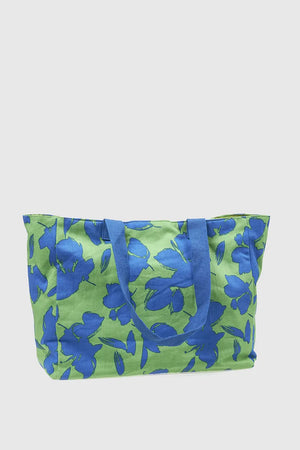 VERDE FASHION | Borsa mare in cotone fantasia floreale