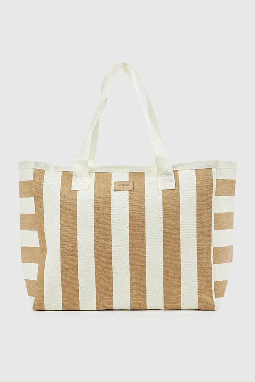 VERDE FASHION | Borsa mare in paglia a righe