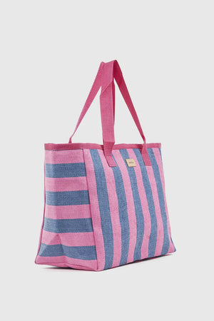 VERDE FASHION | Borsa mare in paglia a righe