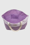 VERDE FASHION | Borsa mare in paglia e tessuto fantasia onde