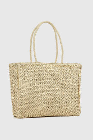 VERDE FASHION | Borsa mare in paglia con applicazioni