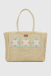 VERDE FASHION | Borsa mare in paglia con applicazioni