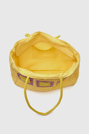 VERDE FASHION | Borsa mare in paglia con applicazioni