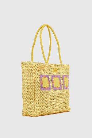 VERDE FASHION | Borsa mare in paglia con applicazioni