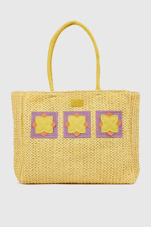 VERDE FASHION | Borsa mare in paglia con applicazioni