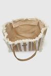 VERDE FASHION | Borsa mare in canvas a righe