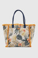 VERDE FASHION | Borsa mare in tessuto fantasia tropicale