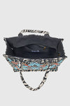 VERDE FASHION | Borsa mare tote in tessuto fantasia animalier
